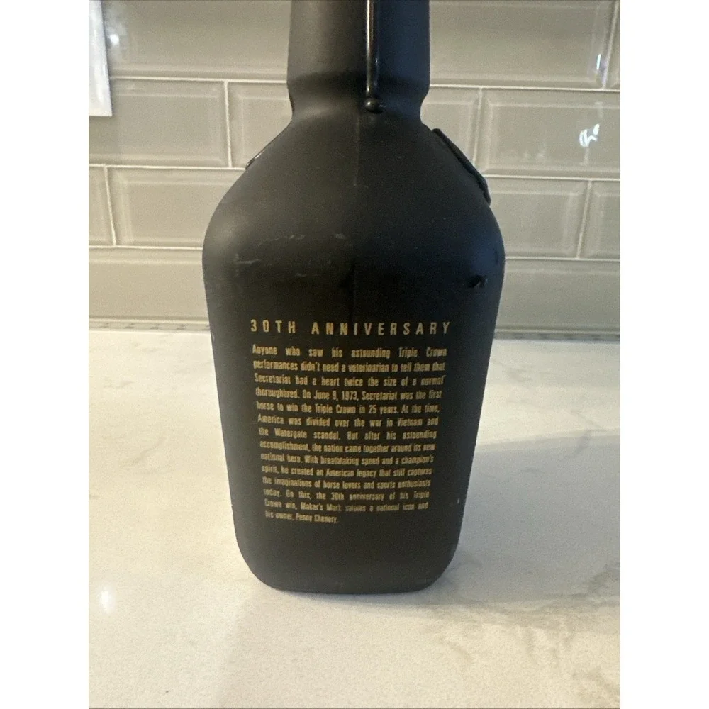Makers Mark 2003 Secretariat 30th Anniversary Empty Bottle Numbered 5510/18000